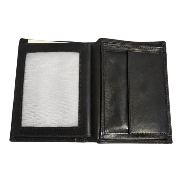 Brown Bear German Leather Wallet Bifold w/ Removable ID Holder in Black - Picture 7 of 13